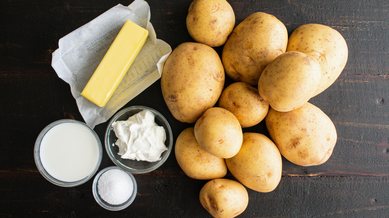 Yukon Gold potatoes with ingredients