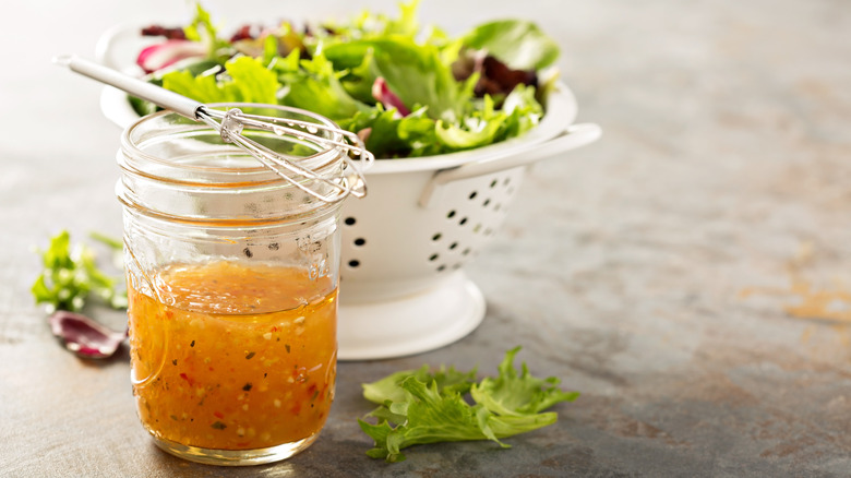 Italian dressing and green salad