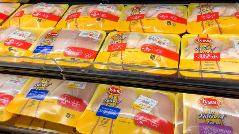 packages of Tyson chicken breasts 