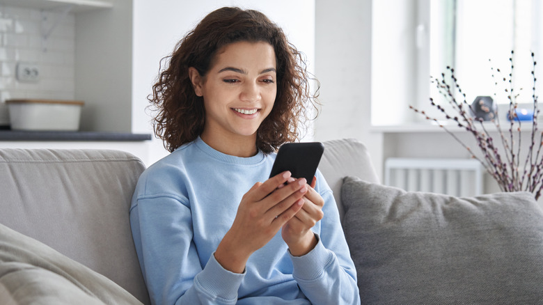 woman using phone 