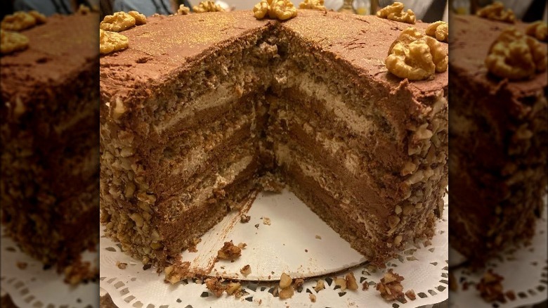 Ukrainian layered walnut torte