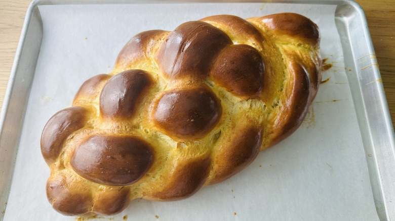 baked challah loaf