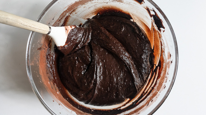 brownie batter in bowl