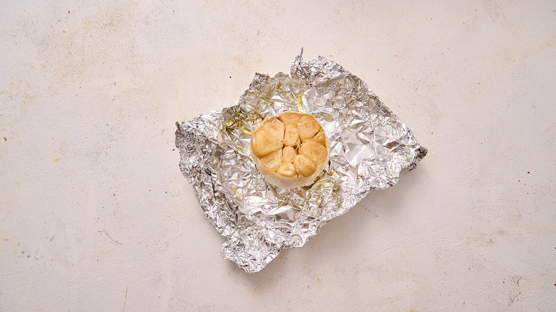 roasted garlic in foil