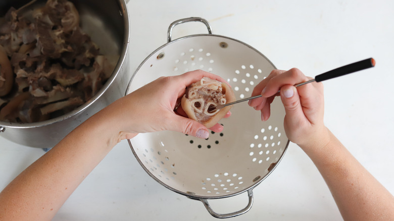 cooked pork bones