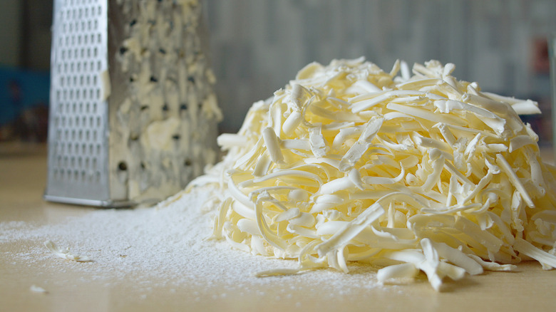 Pile of grated butter