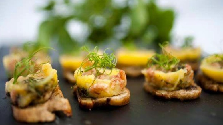 Potted shrimp on toast