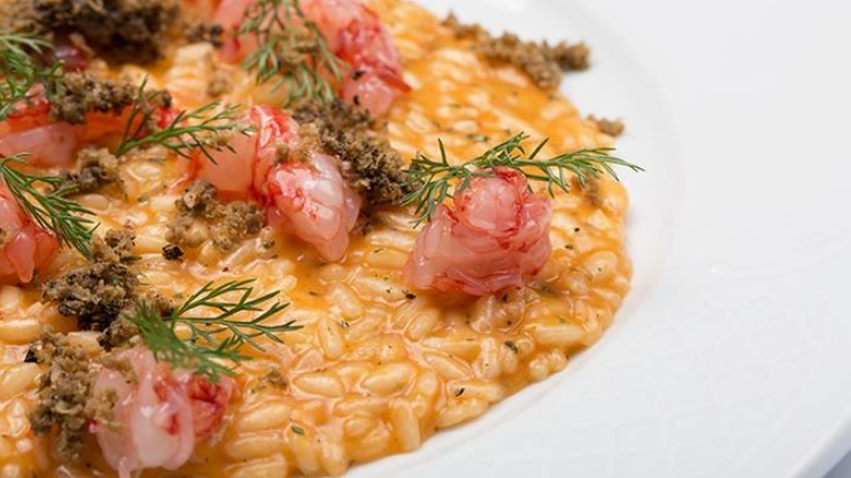 Queen Victoria risotto on plate