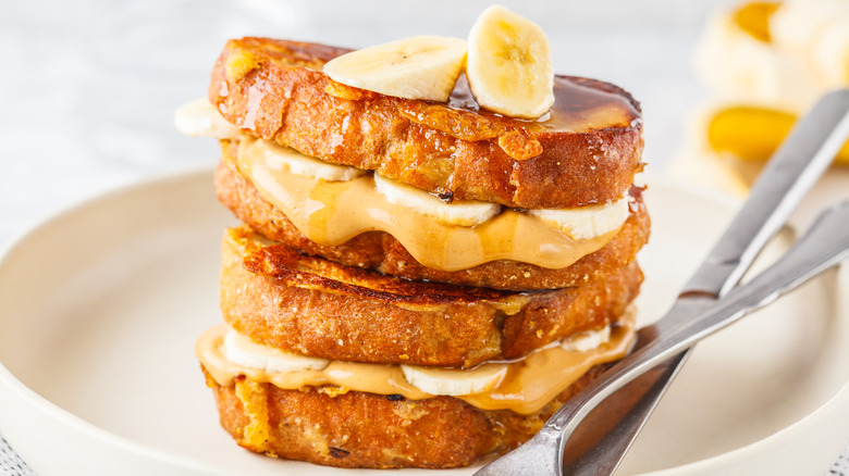 french toast with peanut butter syrup