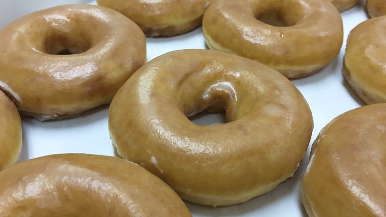 rows of glazed donuts