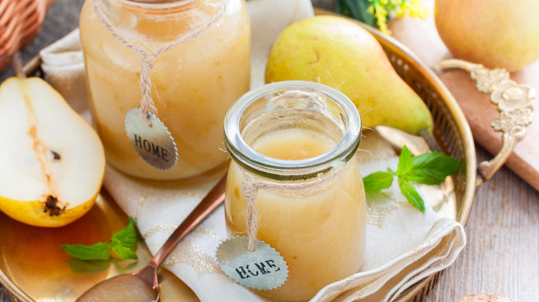 pears and homemade pear sauce