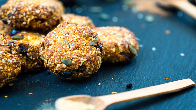 savory cookies with seeds, pepitas