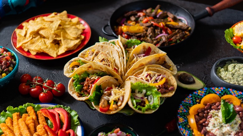 Taco Tuesday dinner spread 