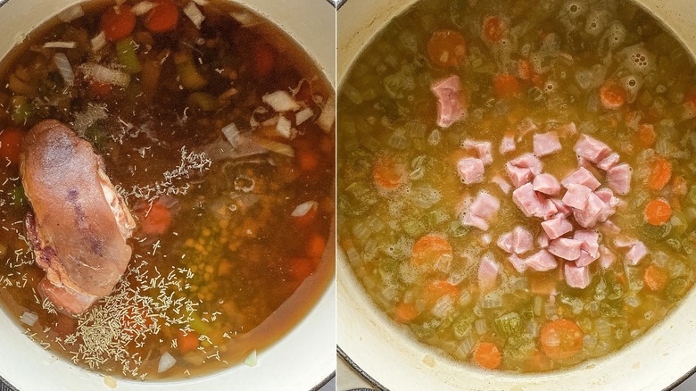 Split pea soup with ham hocks 