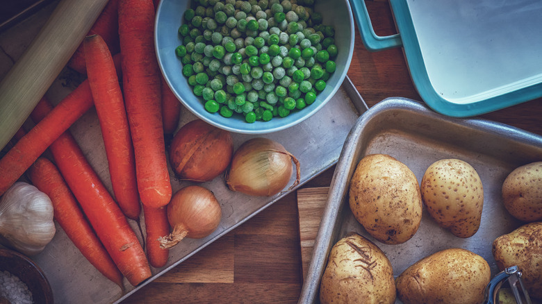 vegetables to make shepherd's pie