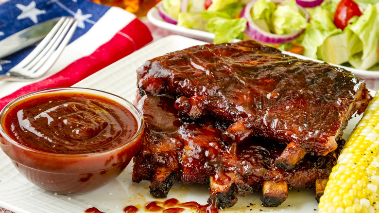 ribs with bourbon barbecue sauce
