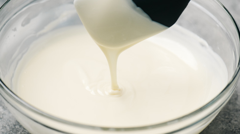 evaporated milk in bowl