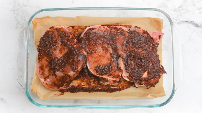 marinated pork chops pre-cook