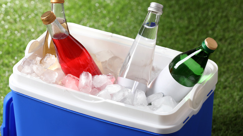 ice box with drinks