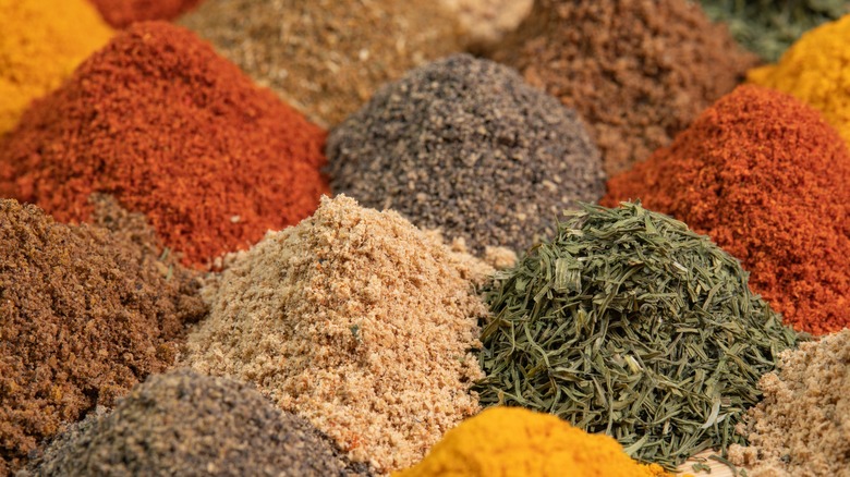 piles of assorted spices