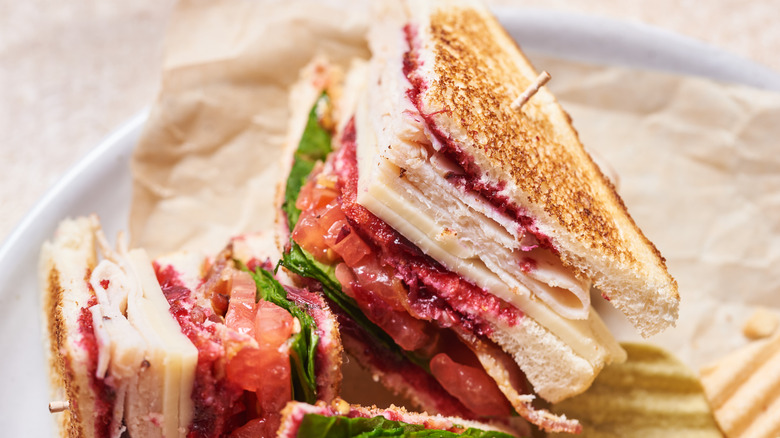 sweet and savory club sandwich