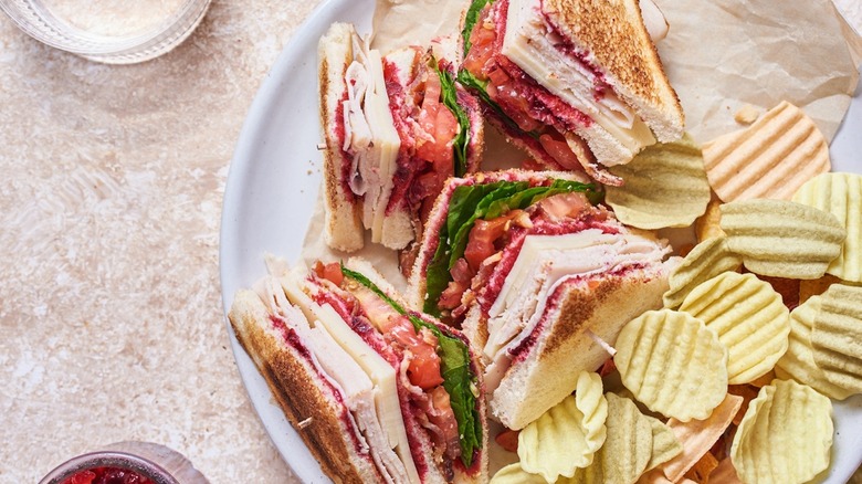 sweet and savory club sandwich