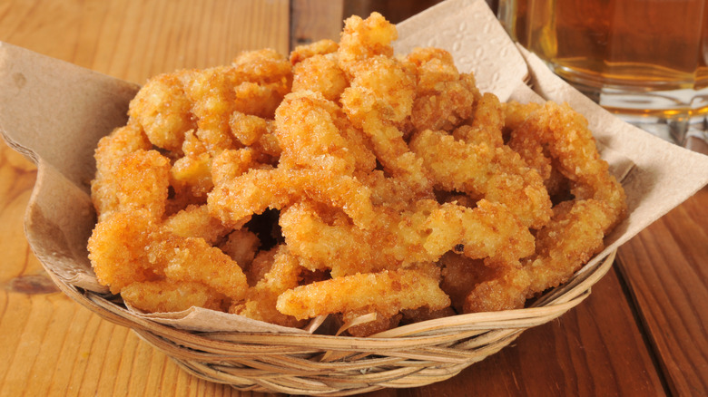 fried clams in basket