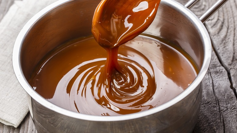 caramel in a sauce pan