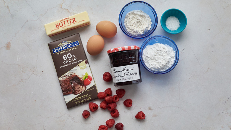 ingredients for chocolate lava cakes