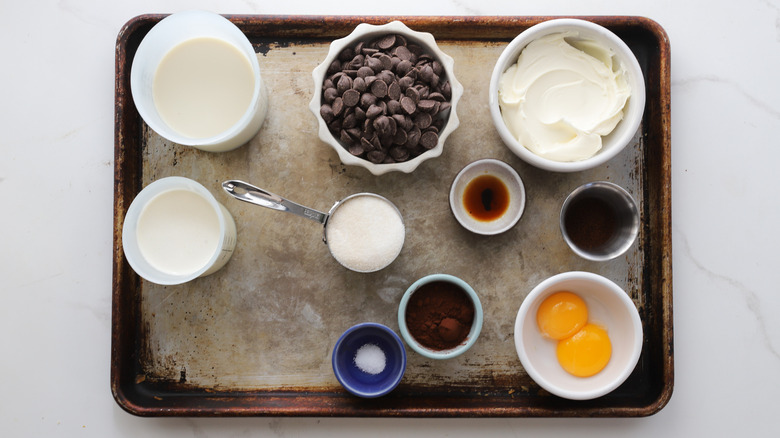 Ingredients for tiramisu chocolate pudding