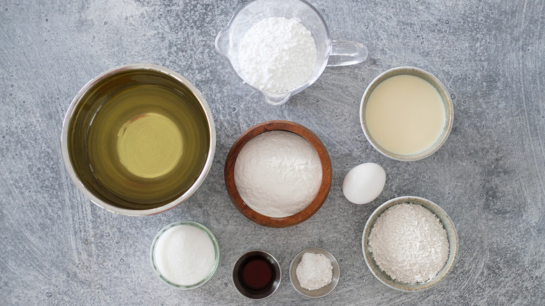 ingredients for vanilla mochi donuts