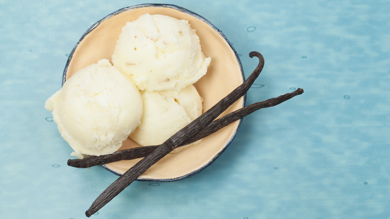 vanilla ice cream with beans