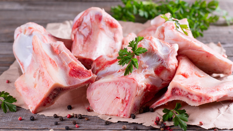 displayed veal bones