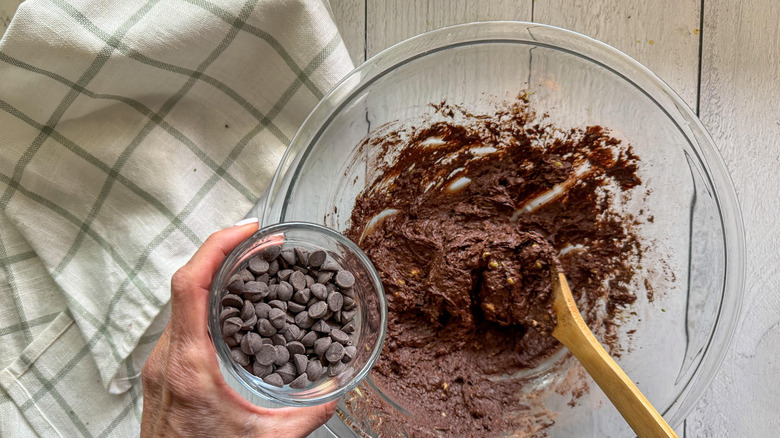 vegan avocado brownie batter in bowl