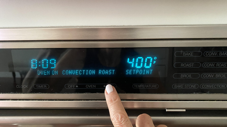 setting oven to 400 F