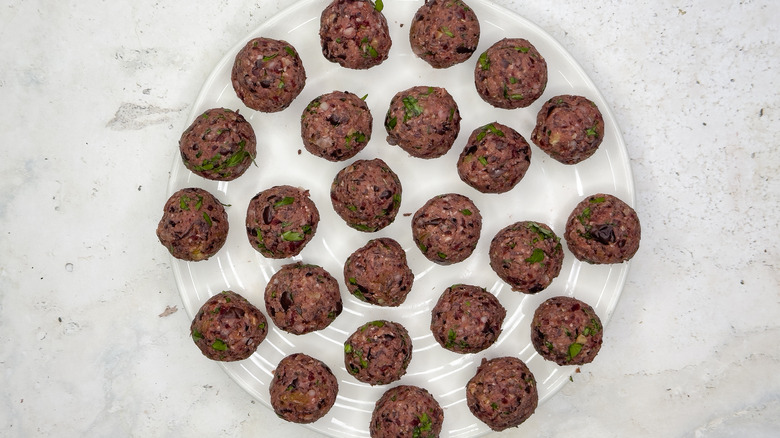 24 "meatballs" on plate