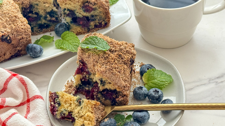 plate with coffee cake