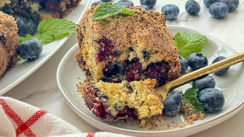 close up of coffee cake