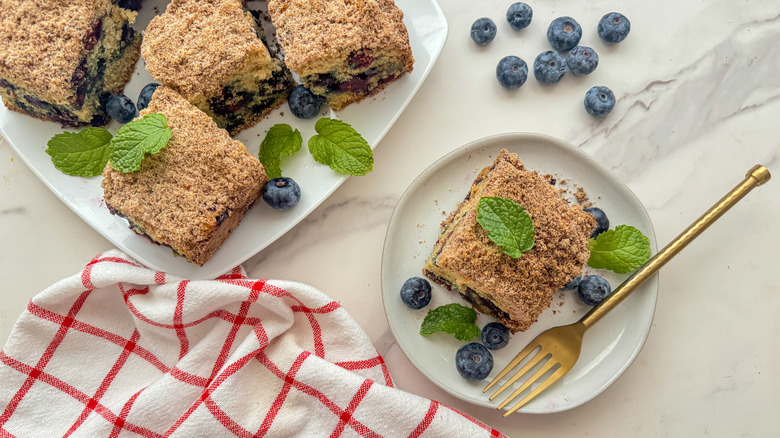 plate with coffee cake