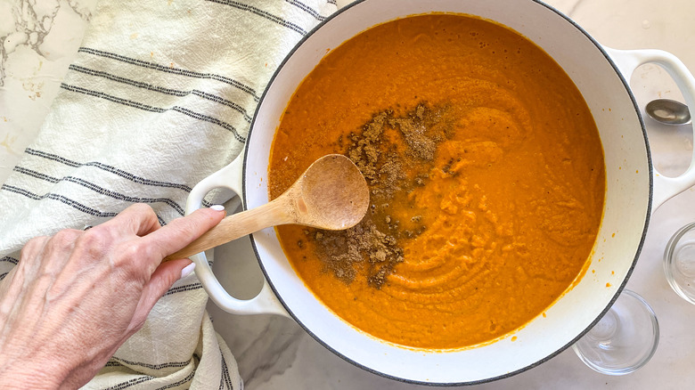 spices added to soup