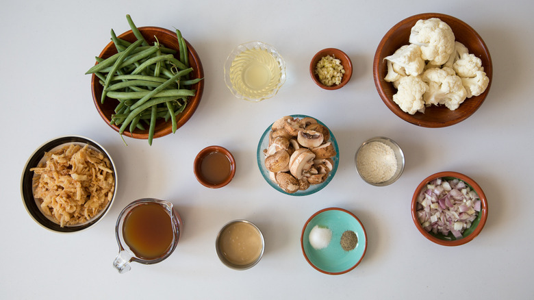 vegetable casserole ingredients on table 