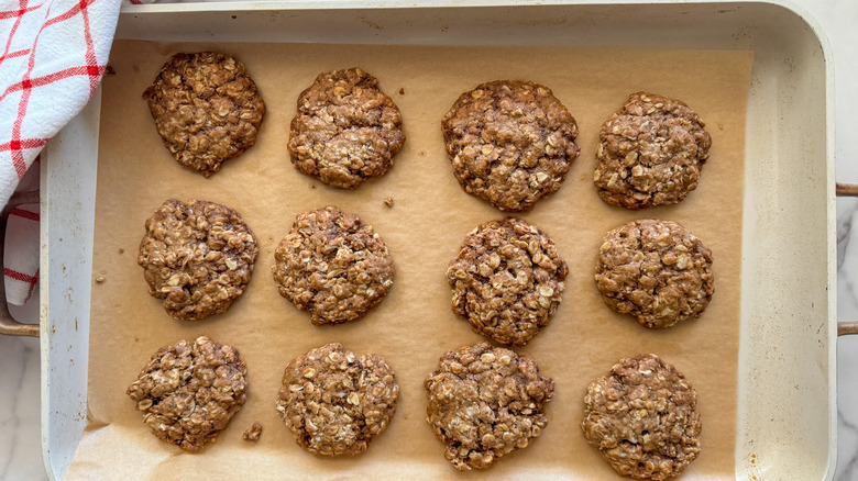 baked cookies on sheet pan