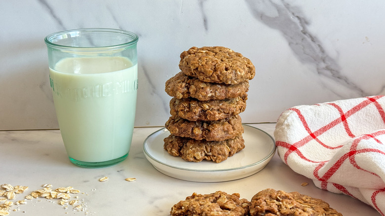 cookies stacked on plate