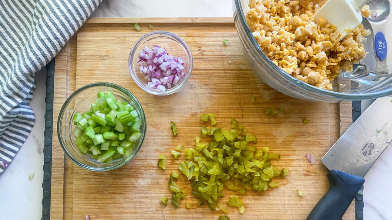 ingredients ready to go on cutting board