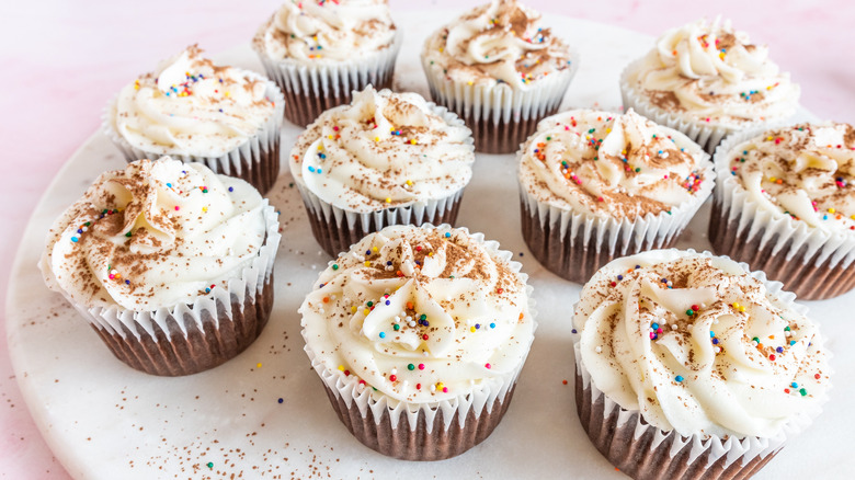 vegan chocolate cupcakes with sprinkles