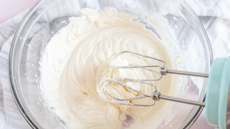 mixing vegan frosting