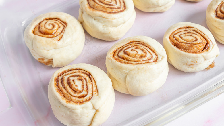 uncooked prepared vegan cinnamon rolls