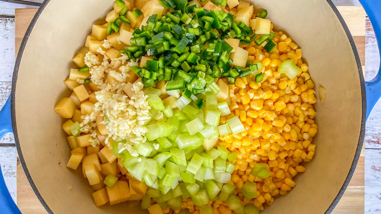 veggies in a pot 