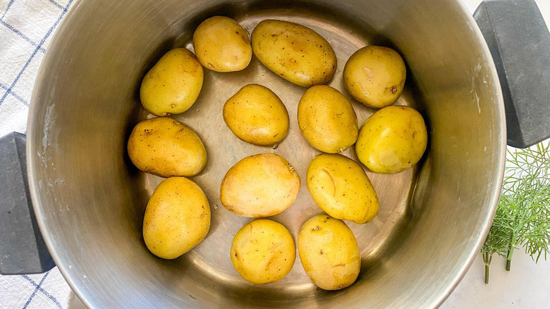 potatoes in pot