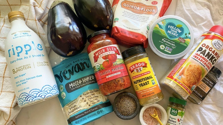 ingredients for vegan eggplant parmesan